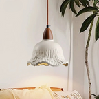 Cream Retro Cement Flower Pendant Light