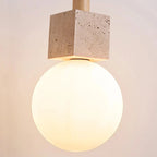 Modern Travertine Cube Pendant Light