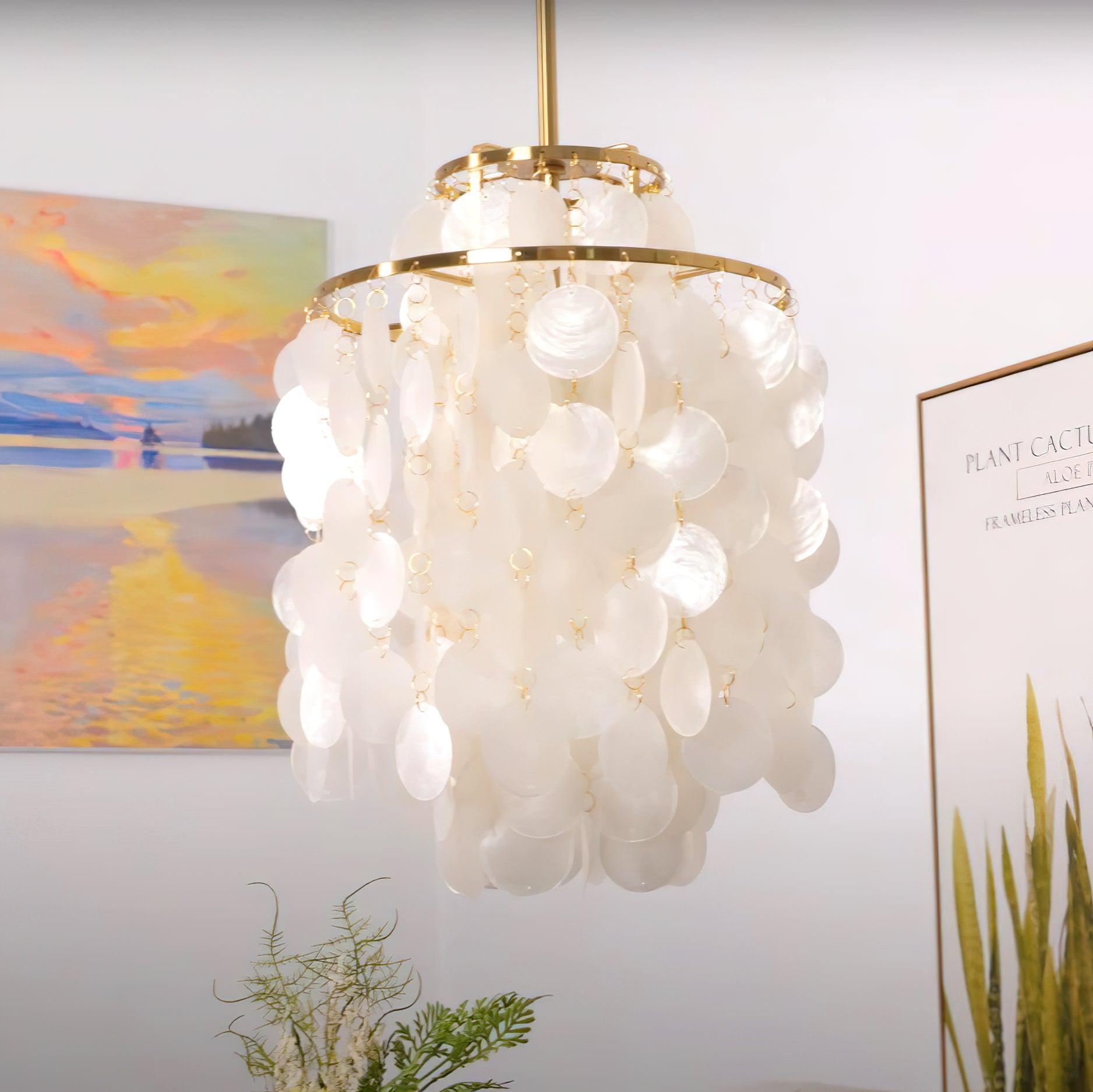 Maris Italian Vintage Natural Seashell Pendant Light