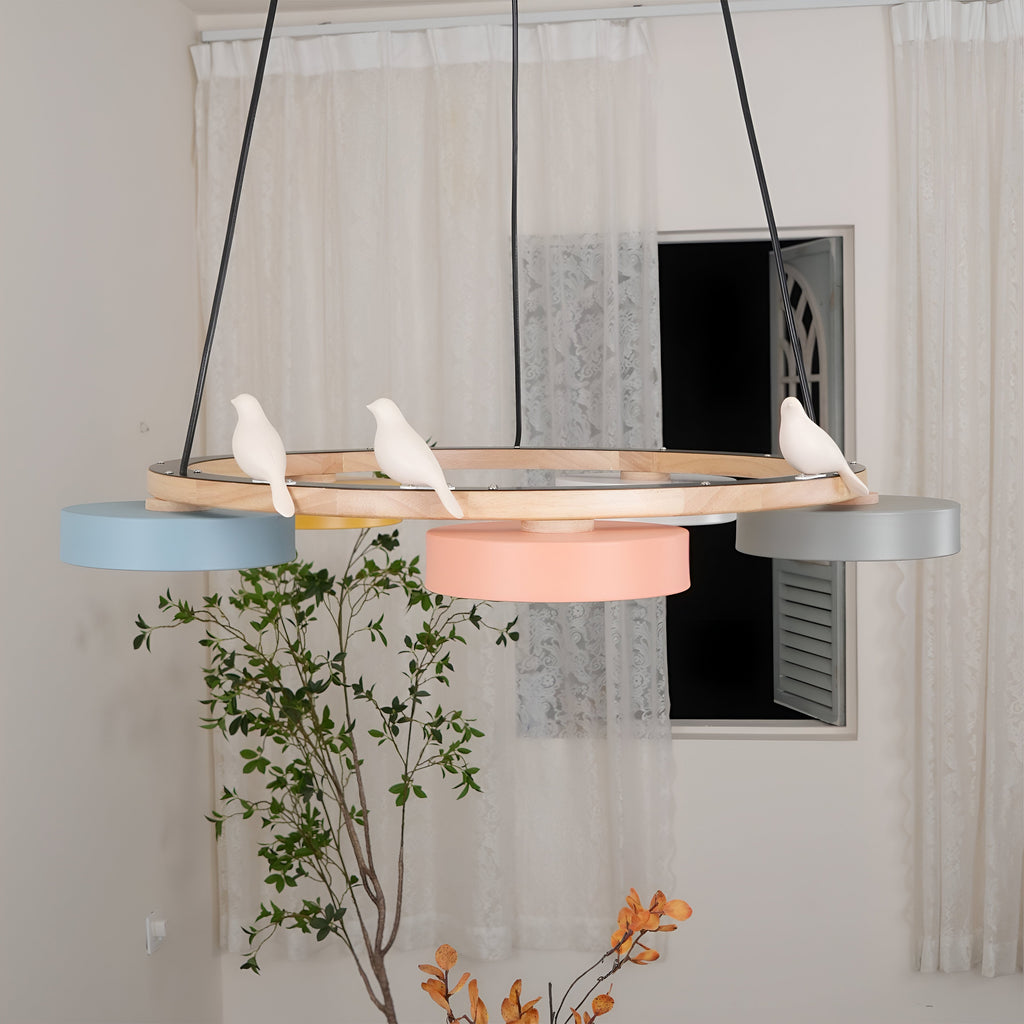 Sienna Nordic Acrylic Bird Round Pendant Light