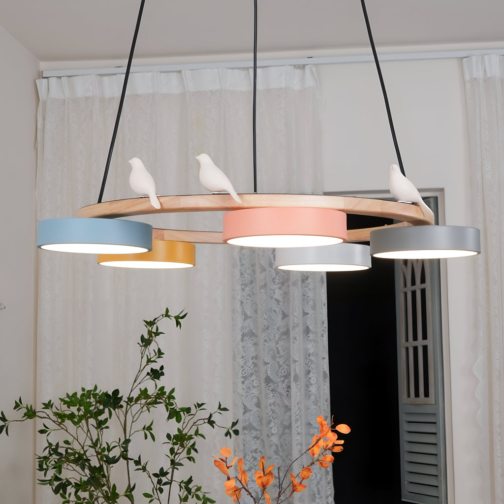 Sienna Nordic Acrylic Bird Round Pendant Light
