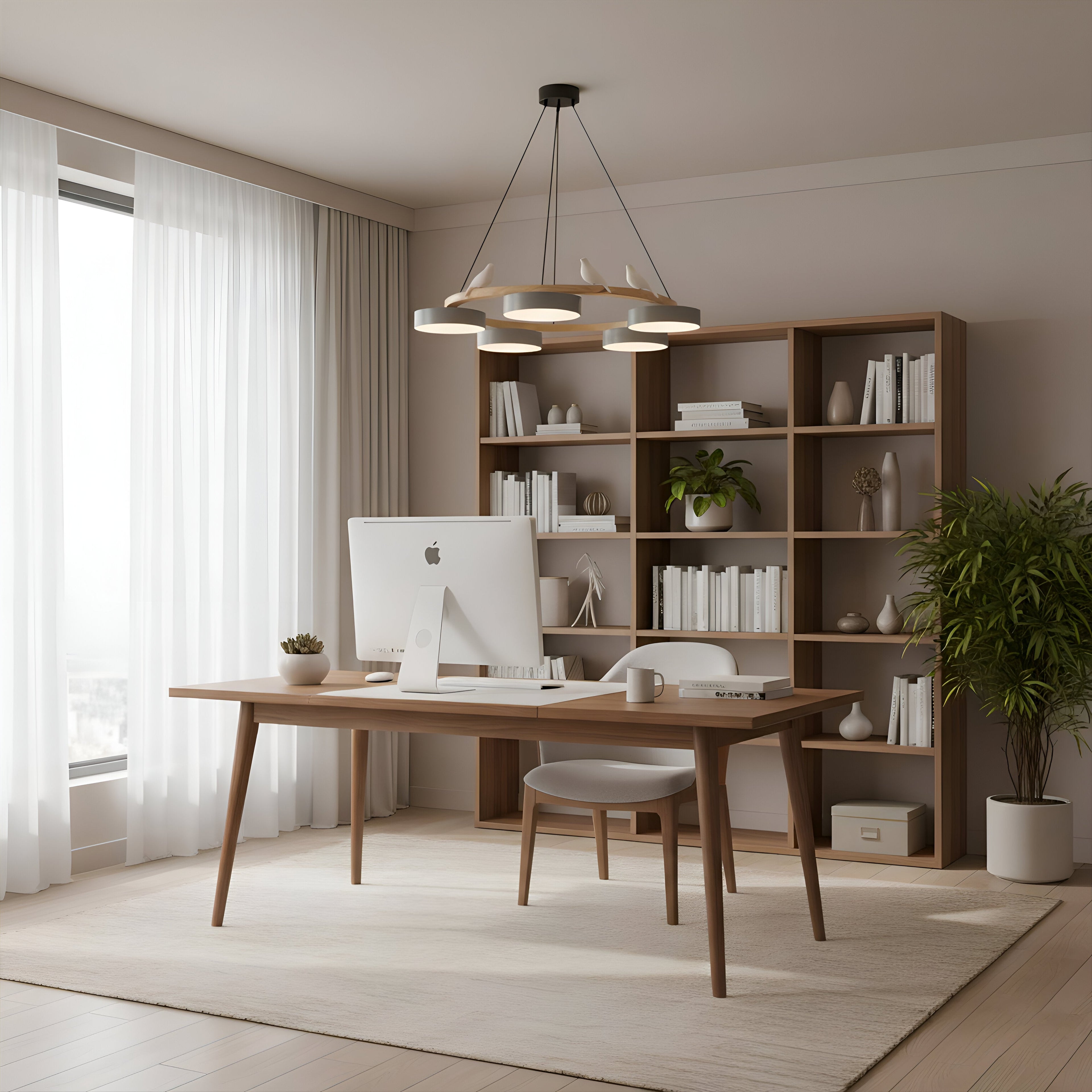 Sienna Nordic Acrylic Bird Round Pendant Light