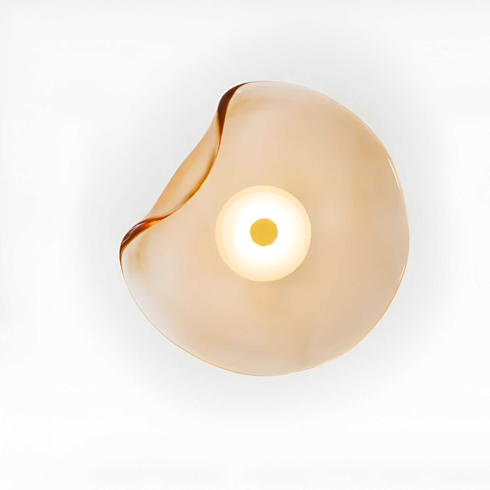Nordic Curved Glass Japandi Style Glass LED Wall Light