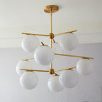 Sphere Stem Light Luxury Brass Chandelier