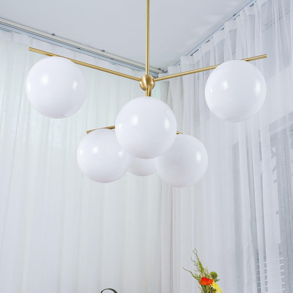 Sphere Stem Light Luxury Brass Chandelier