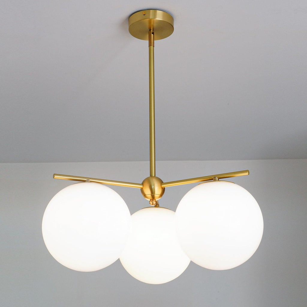 Sphere Stem Light Luxury Brass Chandelier