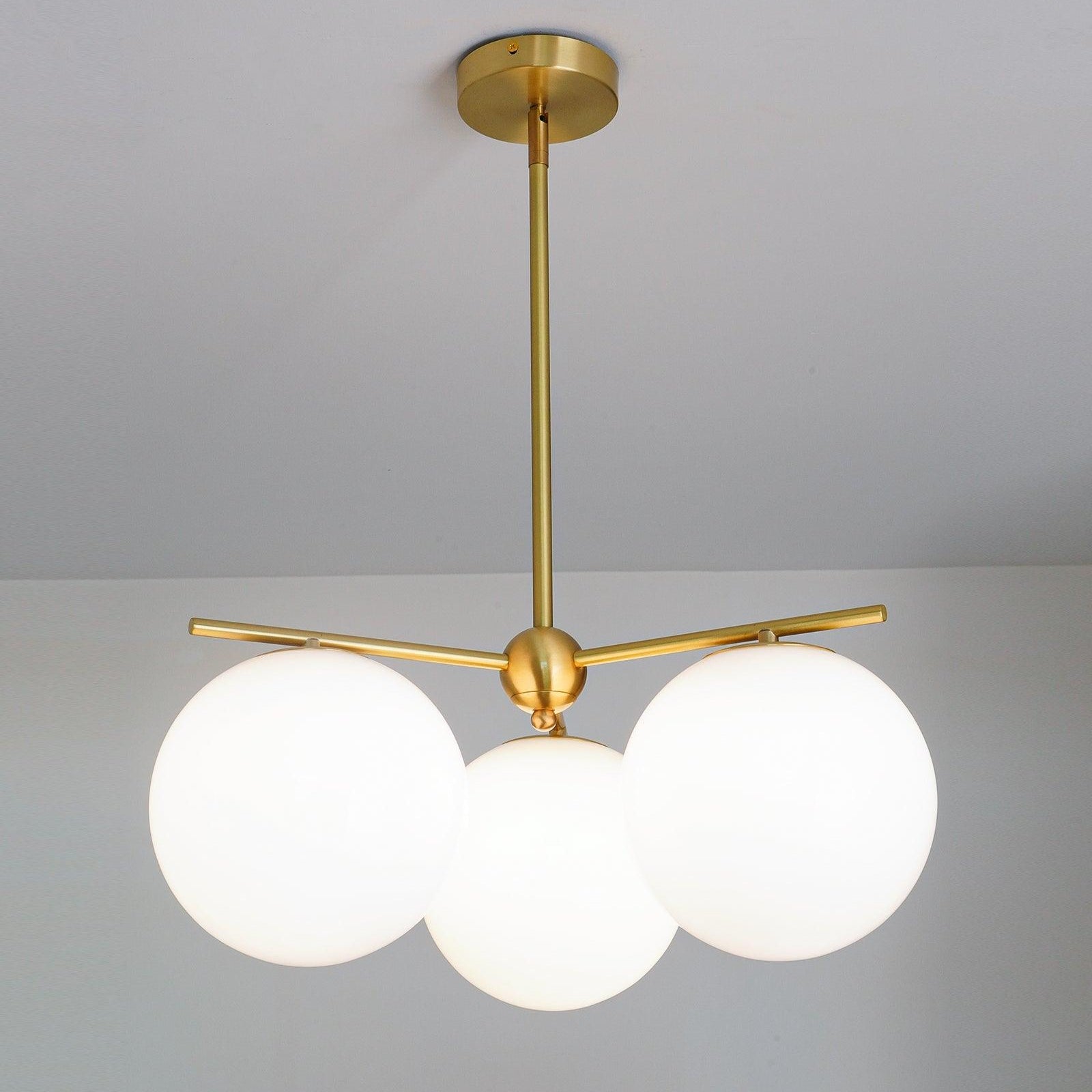 Sphere Stem Light Luxury Brass Chandelier