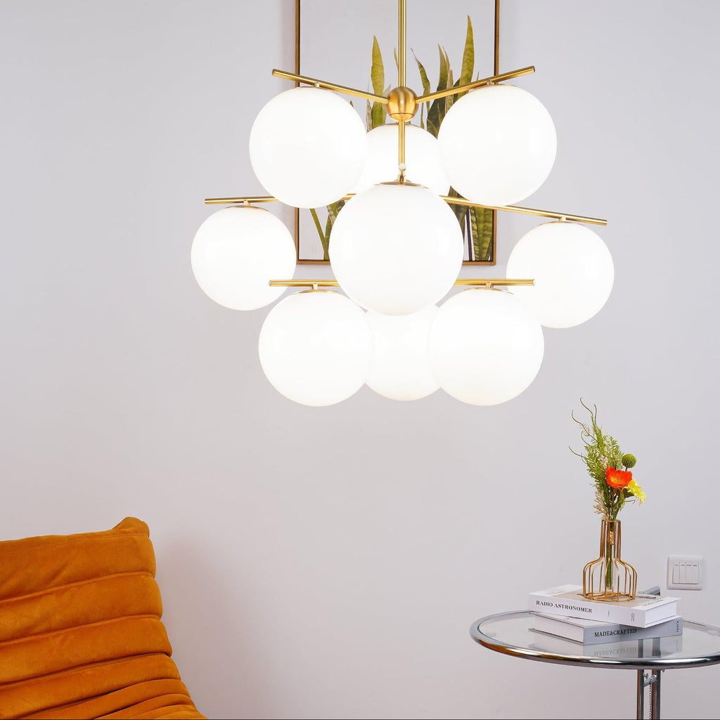 Sphere Stem Light Luxury Brass Chandelier