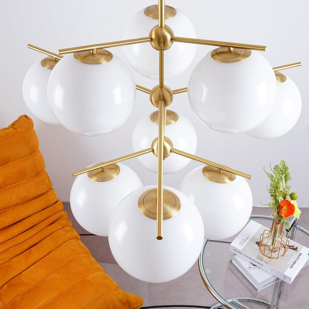Sphere Stem Light Luxury Brass Chandelier