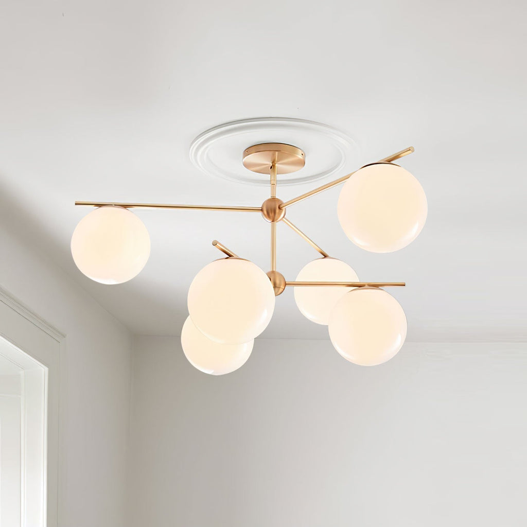 Sphere Stem Light Luxury Brass Chandelier