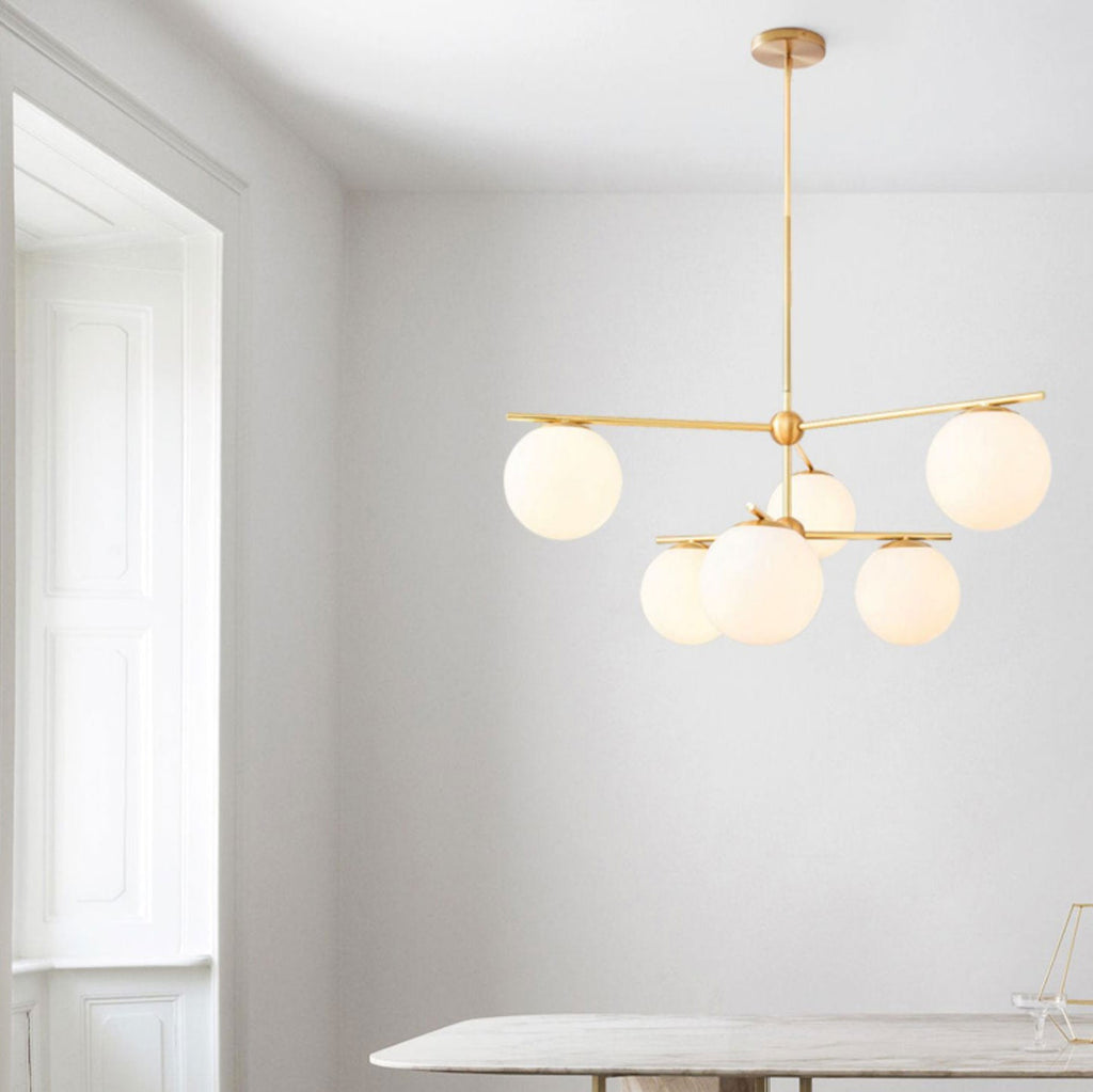 Sphere Stem Light Luxury Brass Chandelier
