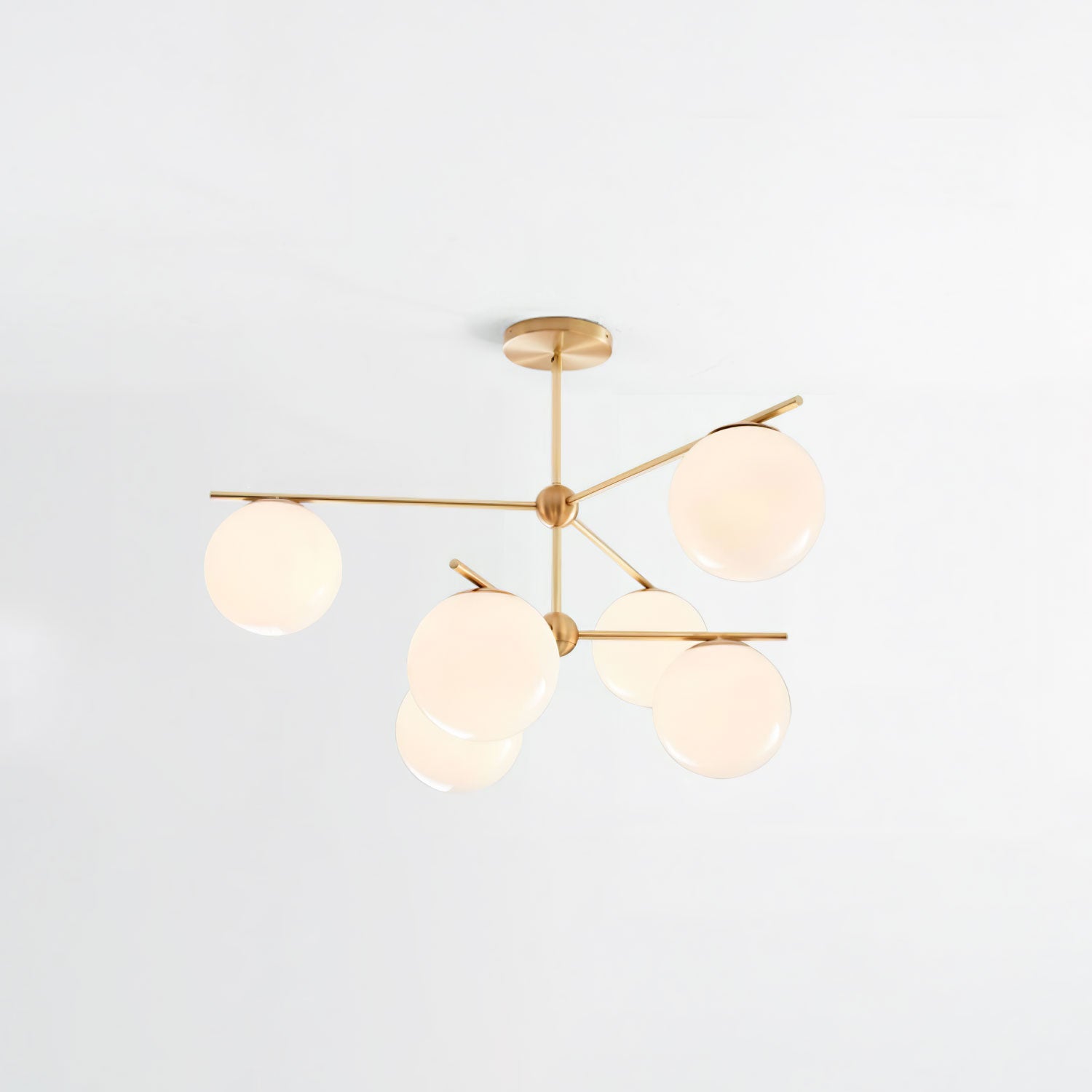 Sphere Stem Light Luxury Brass Chandelier