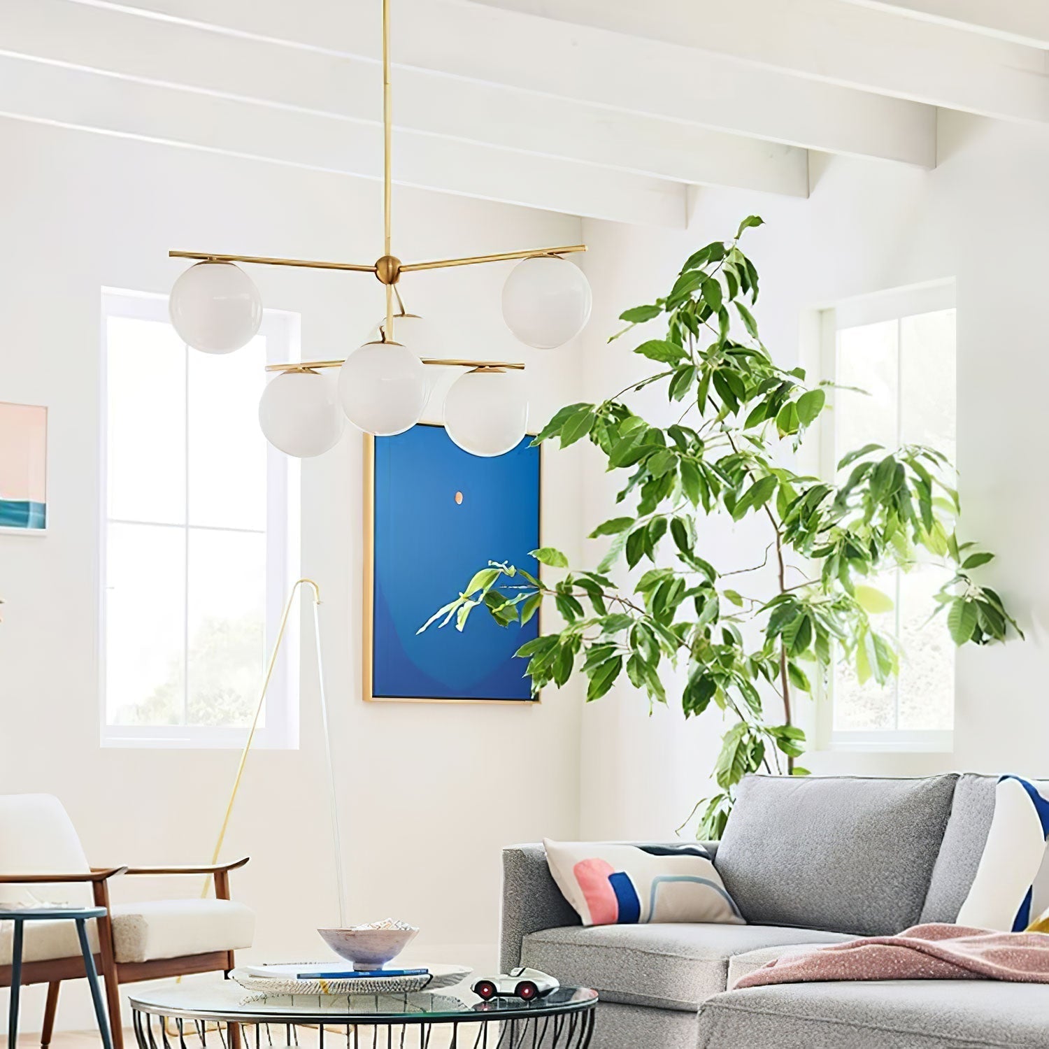 Sphere Stem Light Luxury Brass Chandelier