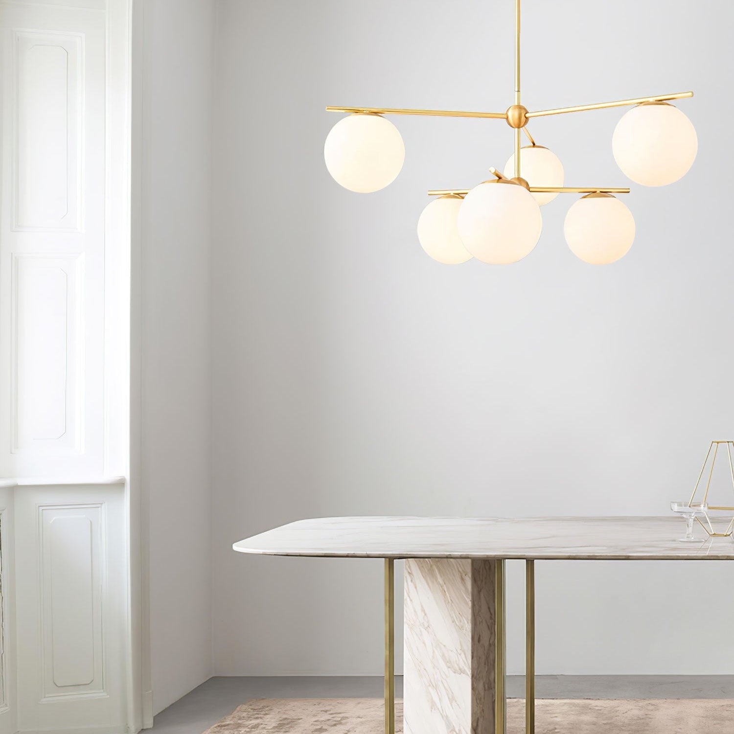Sphere Stem Light Luxury Brass Chandelier