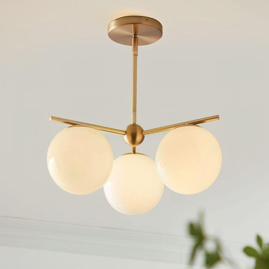 Sphere Stem Light Luxury Brass Chandelier