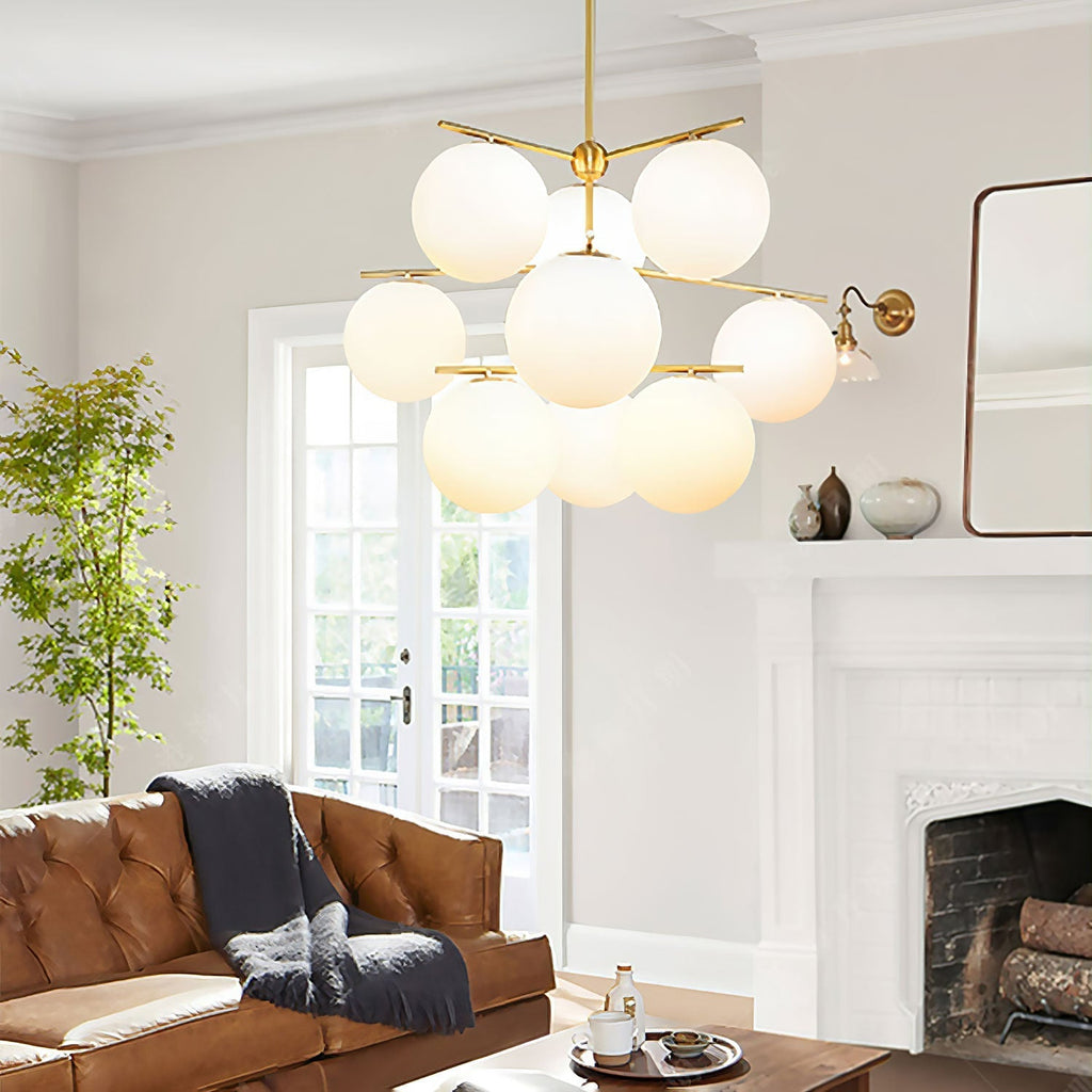 Sphere Stem Light Luxury Brass Chandelier