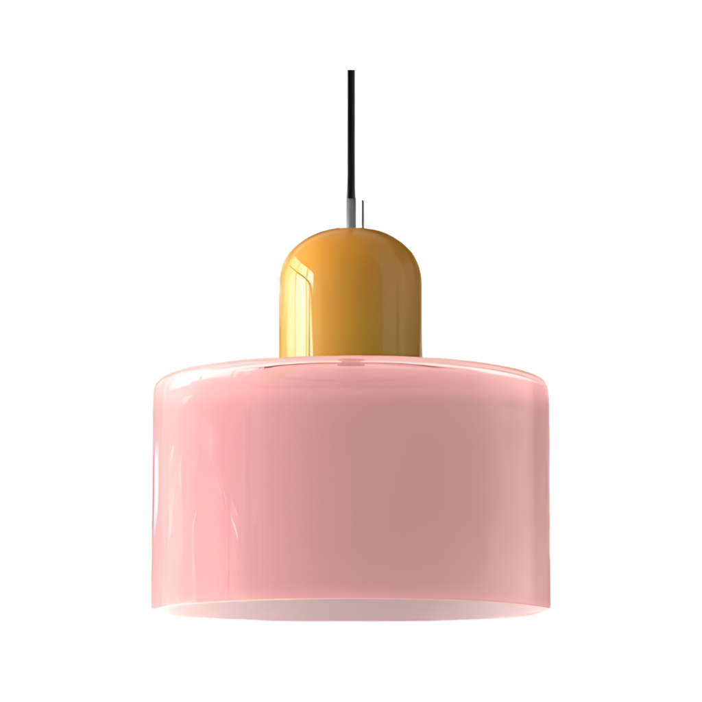 Nordic Iron Body Two-Tone Glass Pendant Light