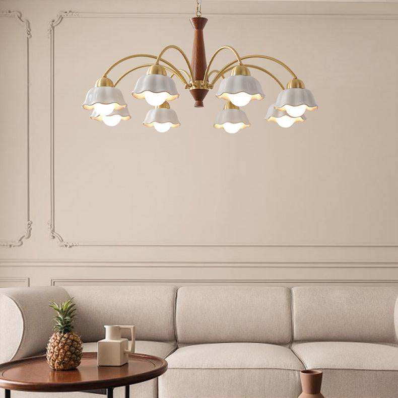 Vittorio Mid Century Copper Ceramic Chandelier