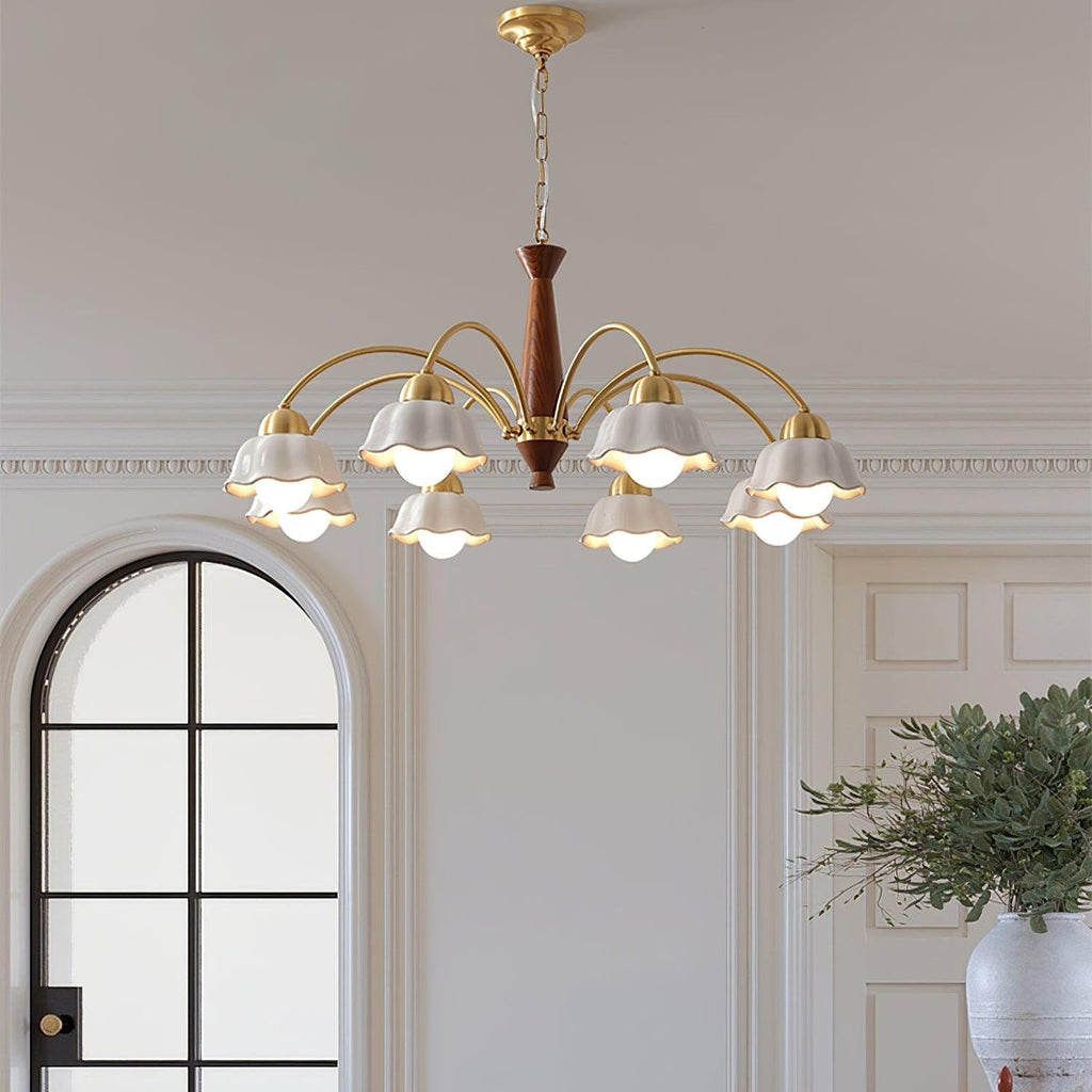 Vittorio Mid Century Copper Ceramic Chandelier