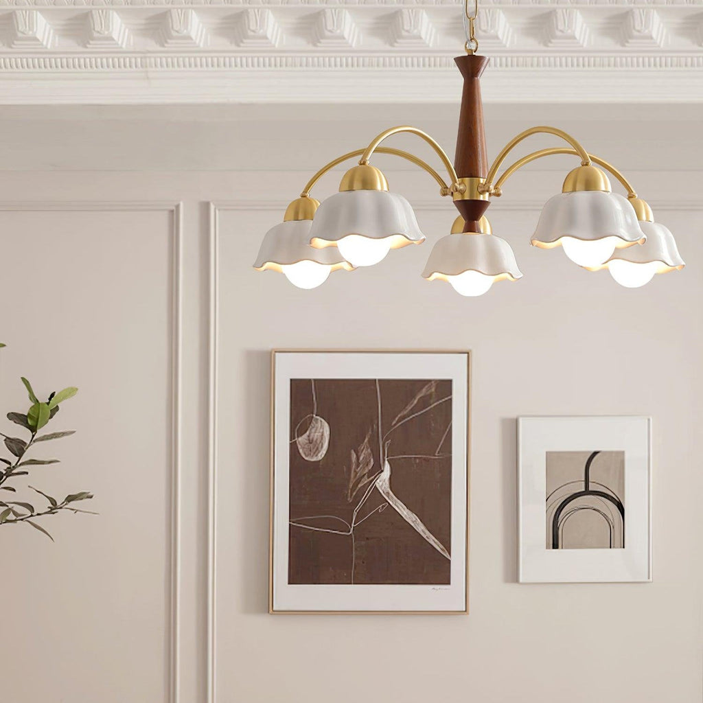 Vittorio Mid Century Copper Ceramic Chandelier