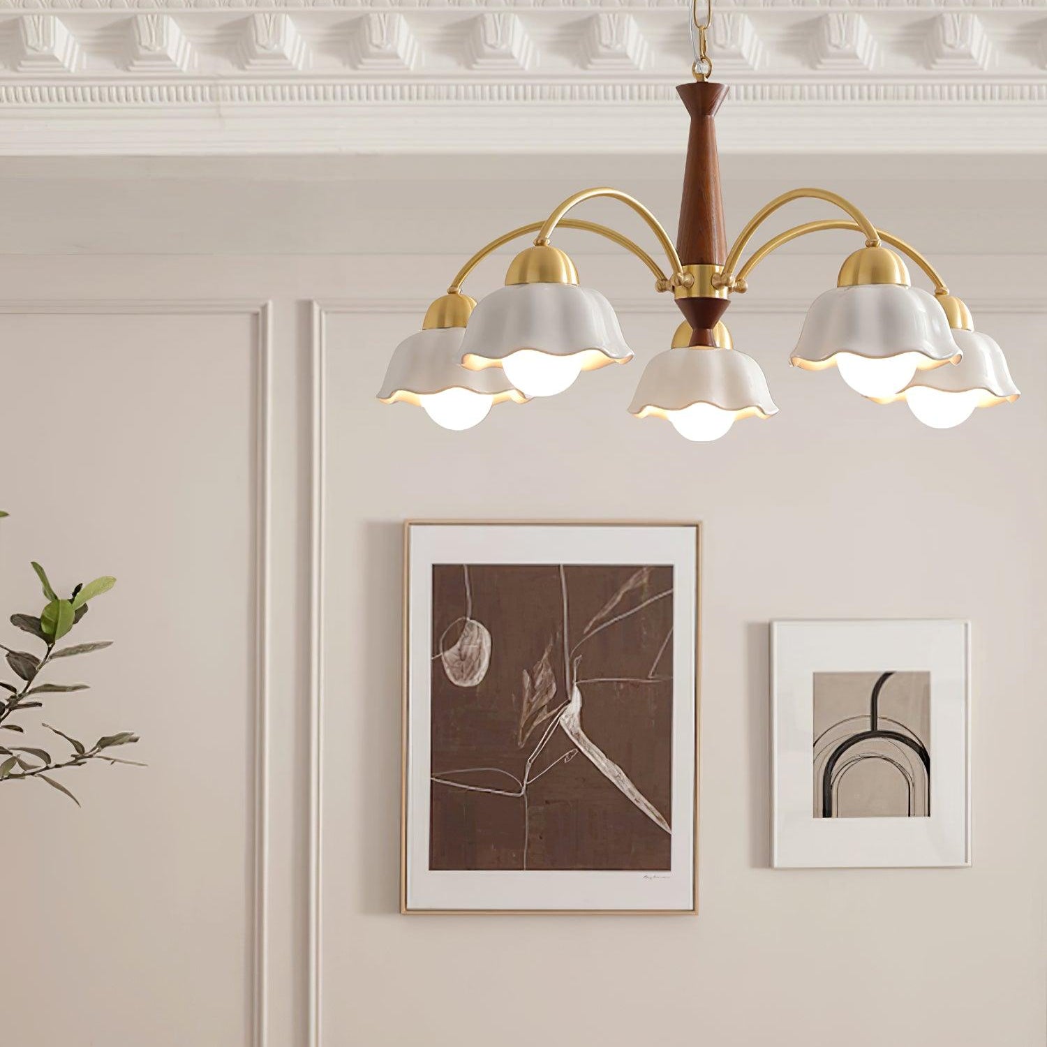 Vittorio Mid Century Copper Ceramic Chandelier