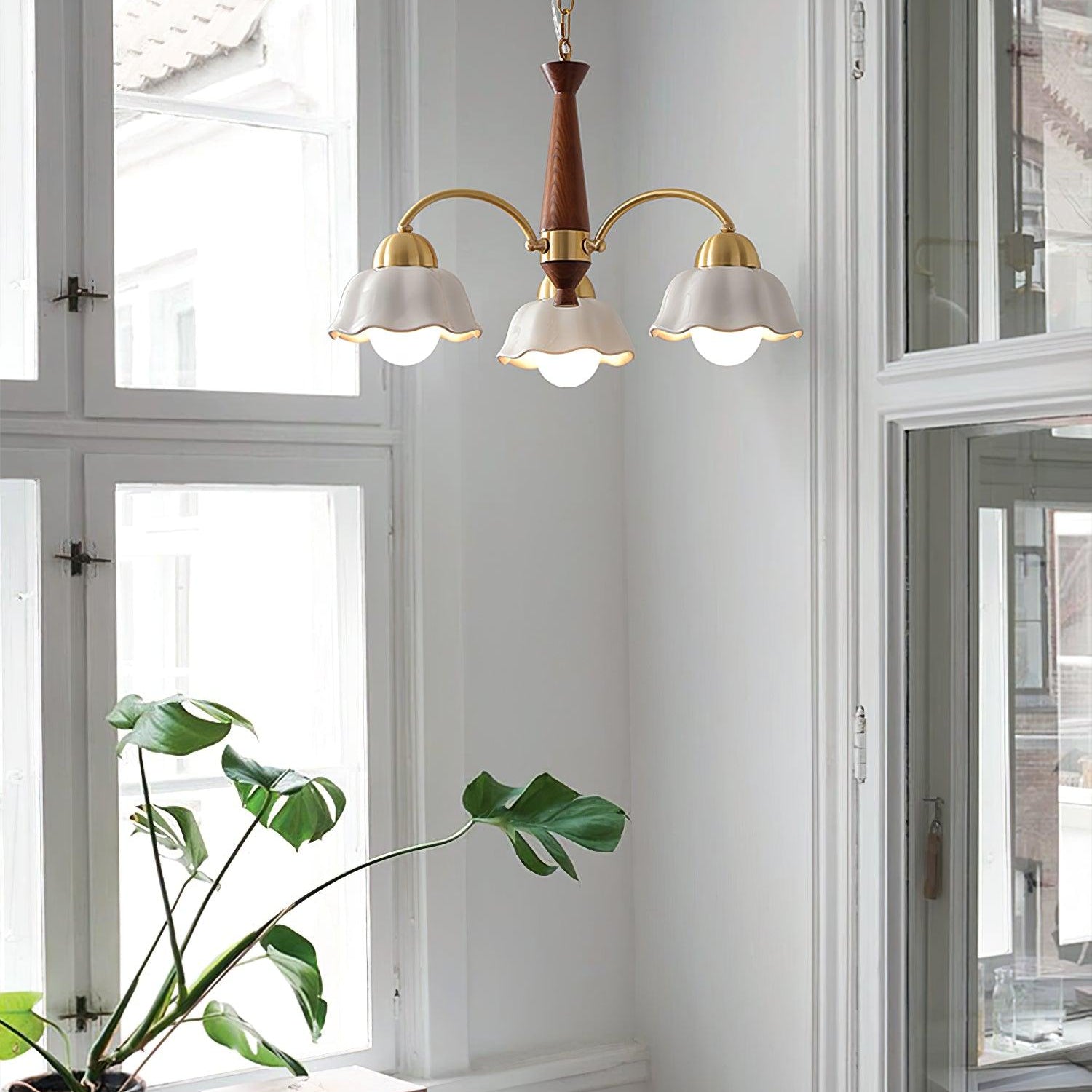 Vittorio Mid Century Copper Ceramic Chandelier
