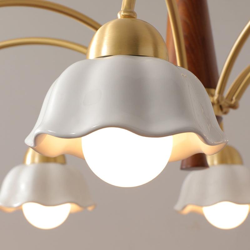 Vittorio Mid Century Copper Ceramic Chandelier
