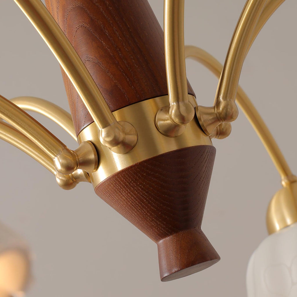 Vittorio Mid Century Copper Ceramic Chandelier