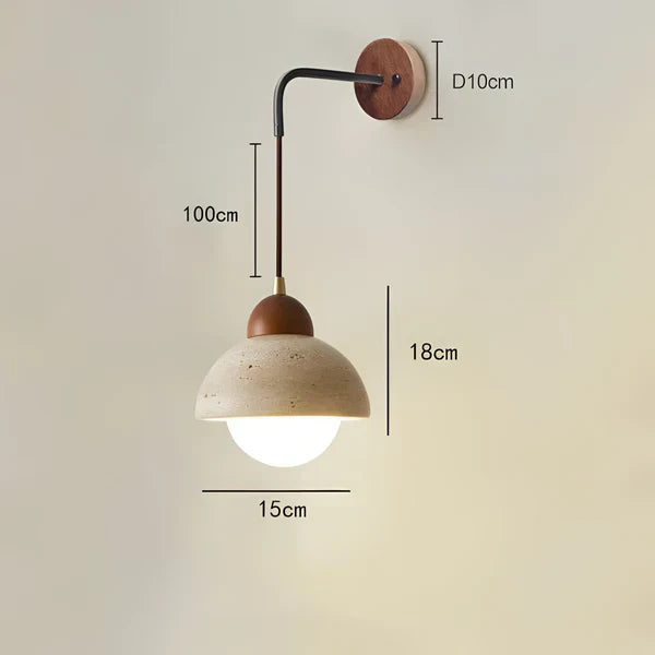 LED Hanging Travertine Nature Stone Wall Light