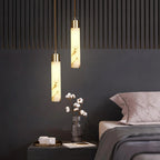 Ethereal Stone Glow Sculptural Style Alabaster Pendant Light