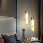 Ethereal Stone Glow Sculptural Style Alabaster Pendant Light