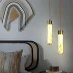 Ethereal Stone Glow Sculptural Style Alabaster Pendant Light