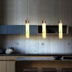 Ethereal Stone Glow Sculptural Style Alabaster Pendant Light