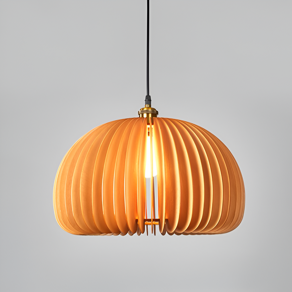 The Wood Pumpkin Sparkle Pendant Light