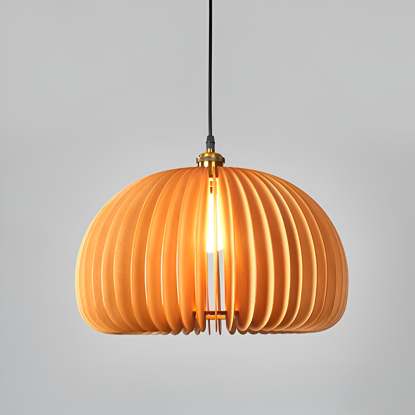 The Wood Pumpkin Sparkle Pendant Light