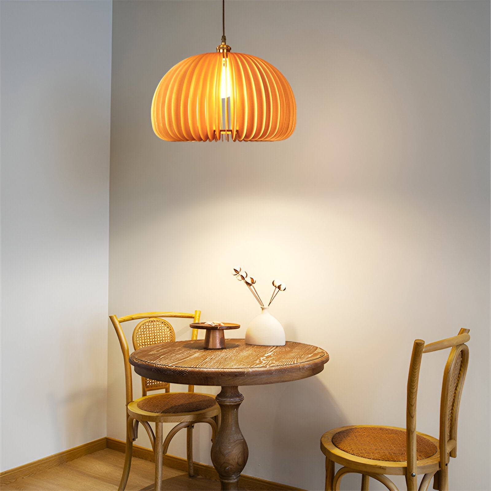 The Wood Pumpkin Sparkle Pendant Light