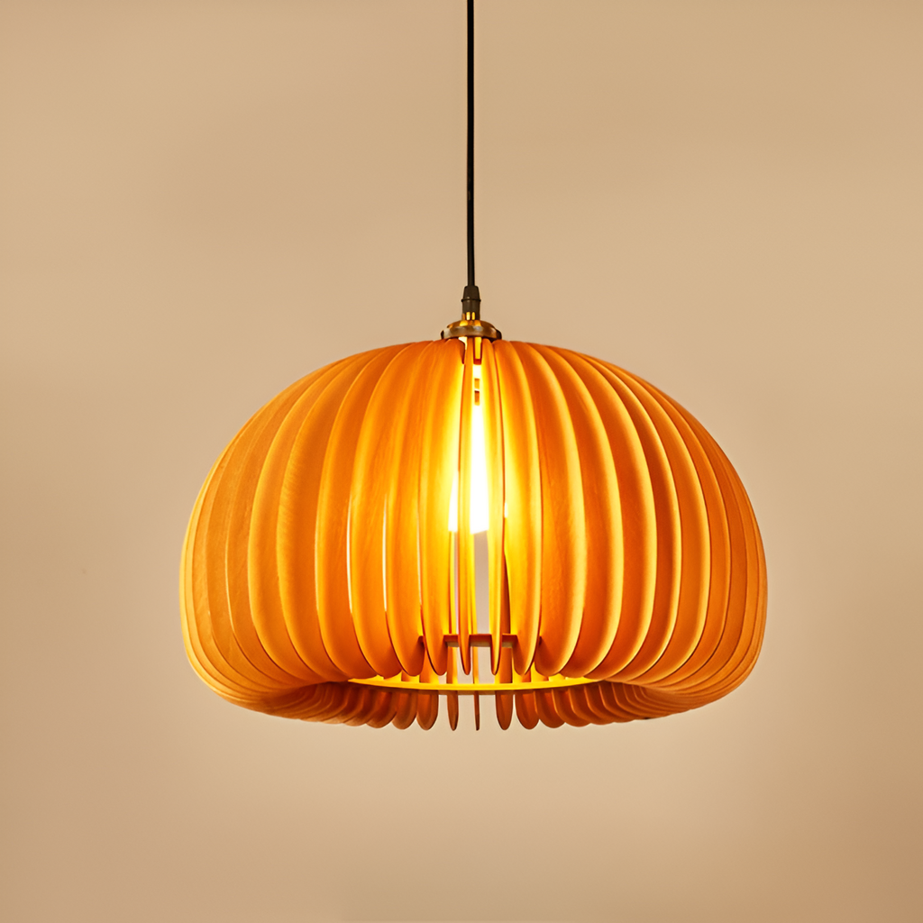 The Wood Pumpkin Sparkle Pendant Light