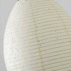 Traditional Japandi Wabi-Sabi Elliptical Paper Pendant Light