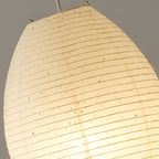 Traditional Japandi Wabi-Sabi Elliptical Paper Pendant Light