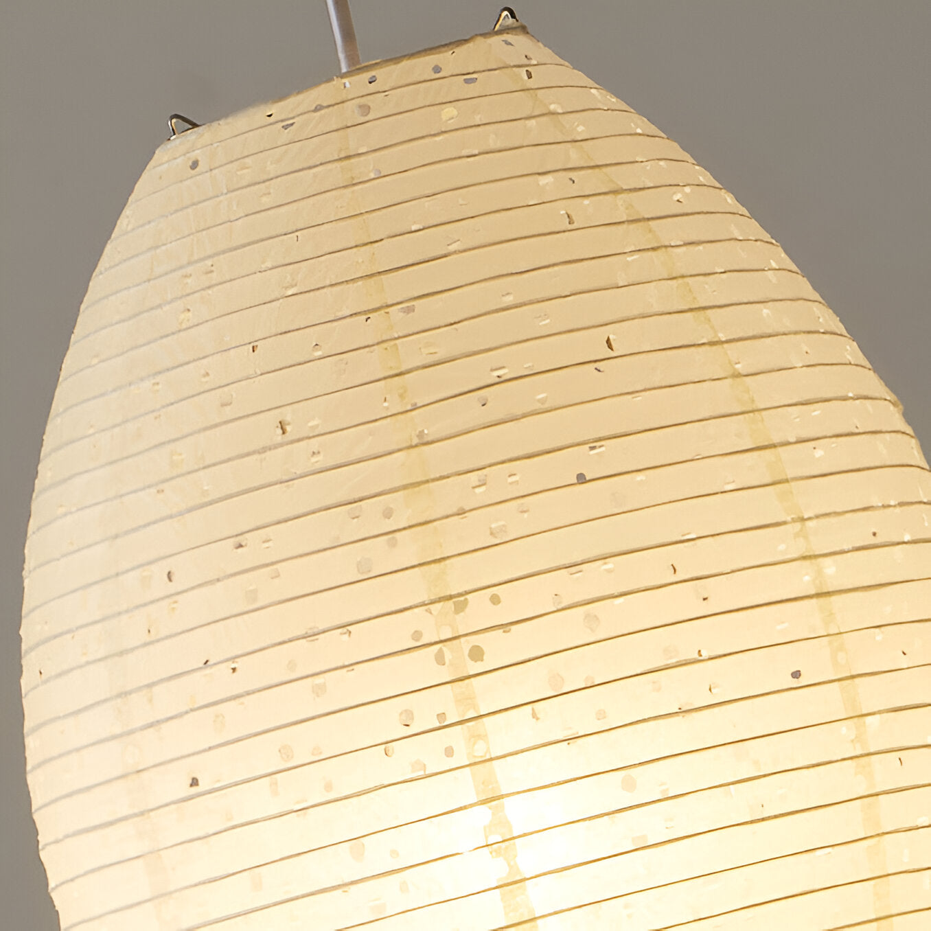 Traditional Japandi Wabi-Sabi Elliptical Paper Pendant Light