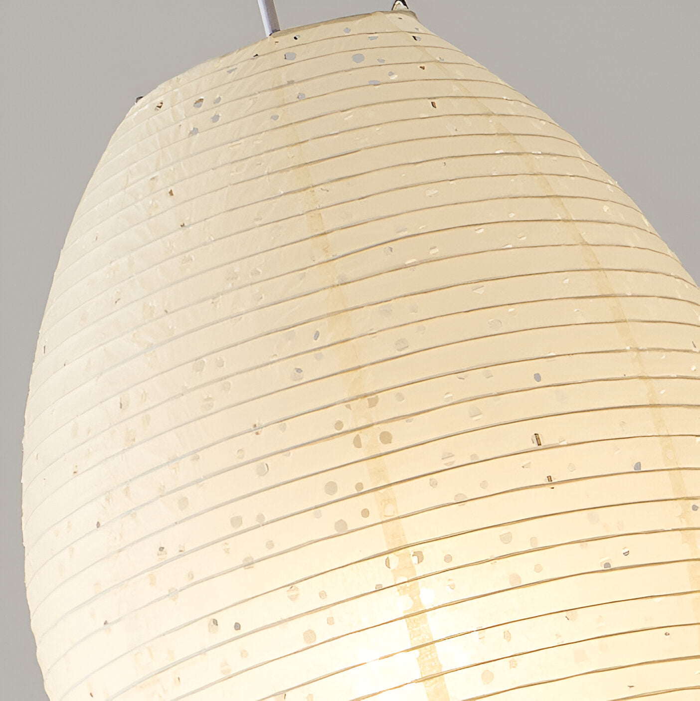 Traditional Japandi Wabi-Sabi Elliptical Paper Pendant Light