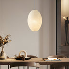 Traditional Japandi Wabi-Sabi Elliptical Paper Pendant Light
