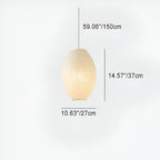 Traditional Japandi Wabi-Sabi Elliptical Paper Pendant Light