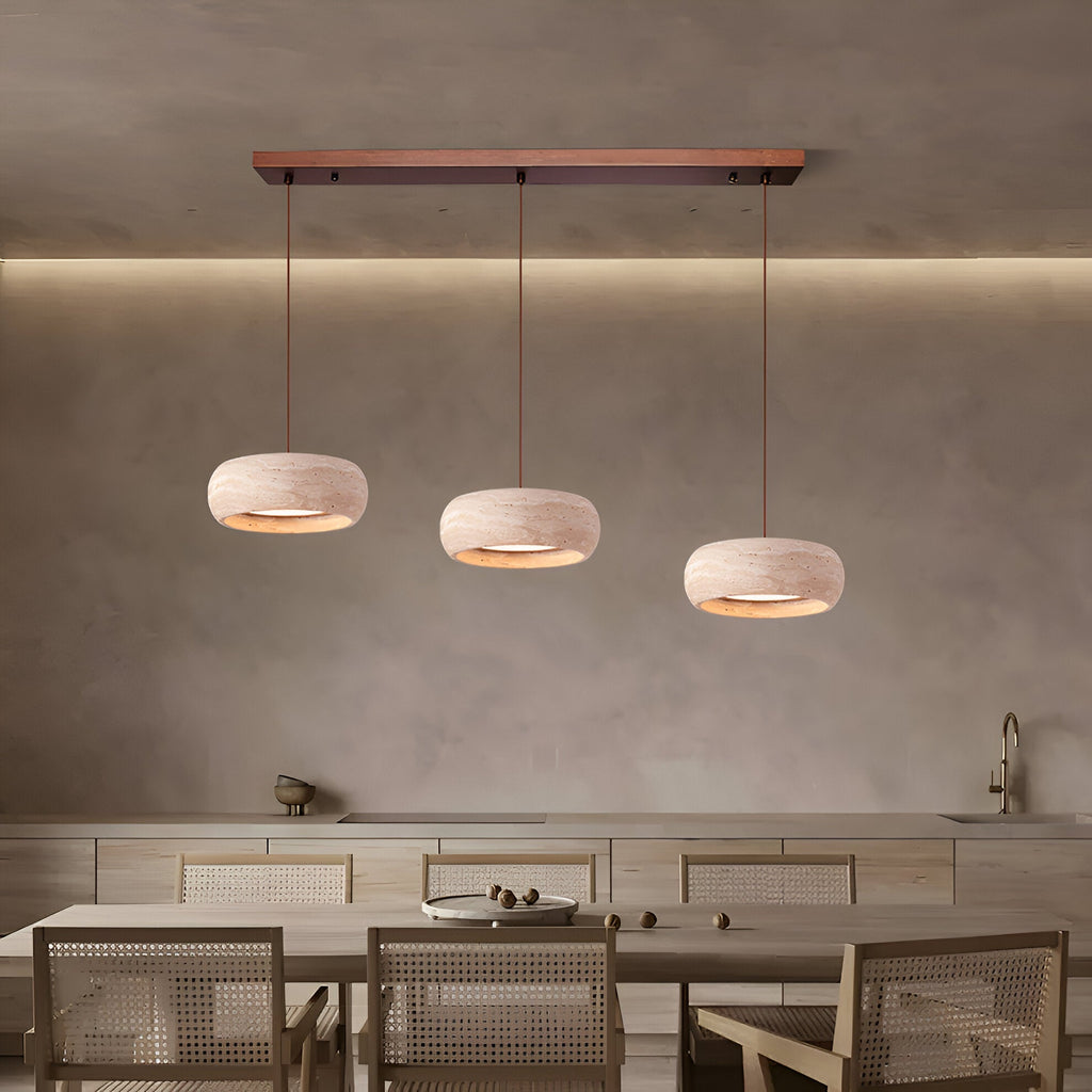 Wabi Sabi Style Travertine Stone Pendant Light