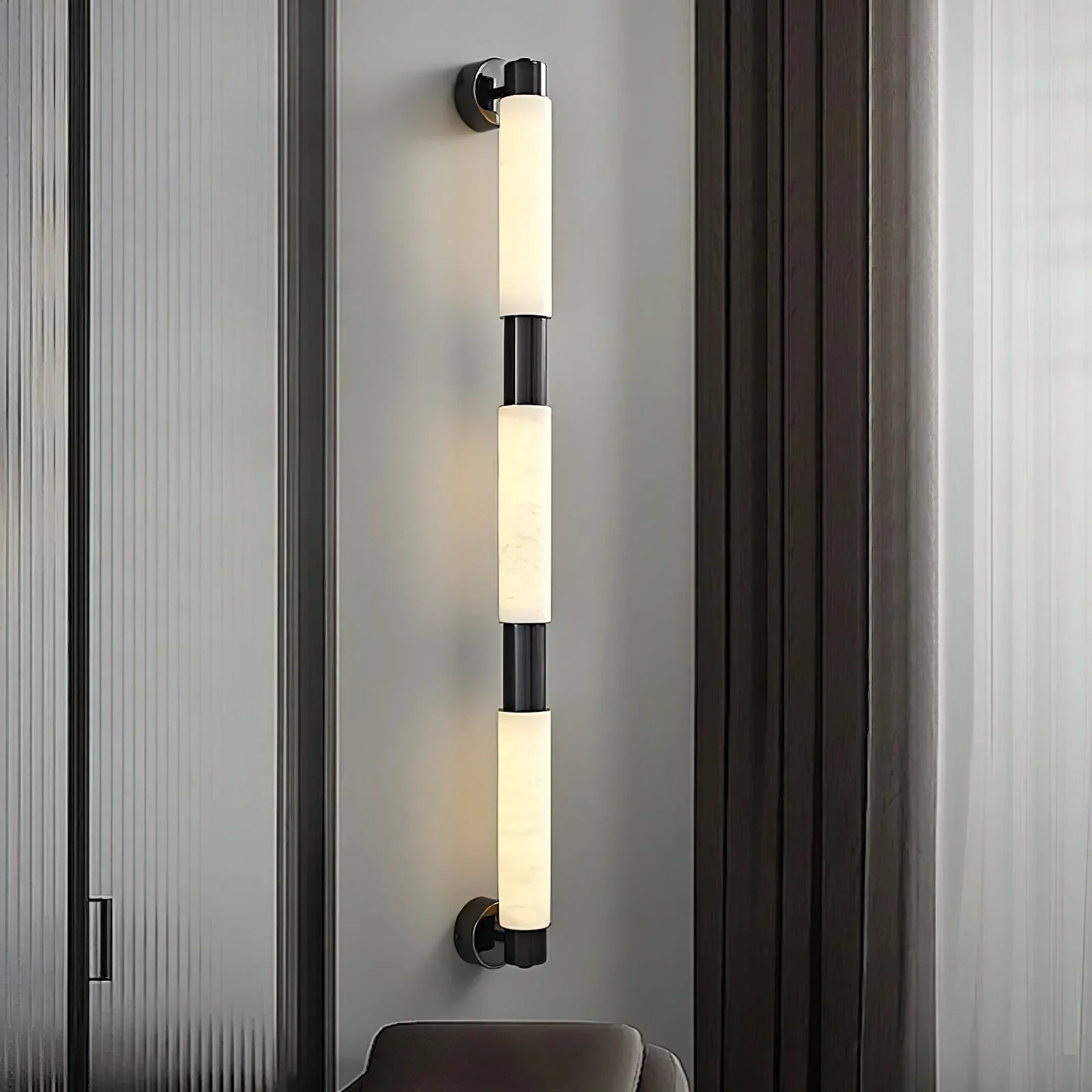 Soléa Tube Alabaster Minimalist Wall Lamp