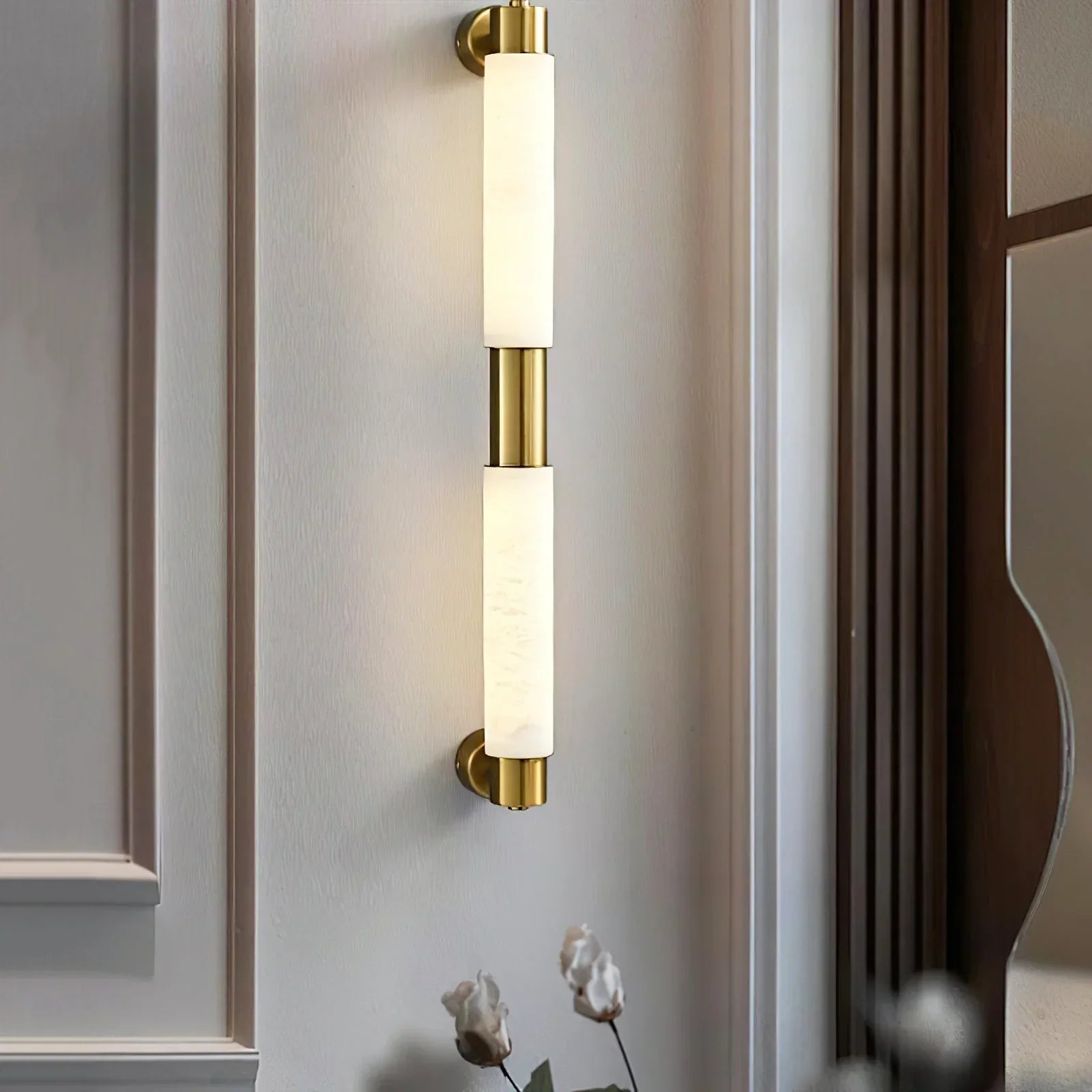 Soléa Tube Alabaster Minimalist Wall Lamp