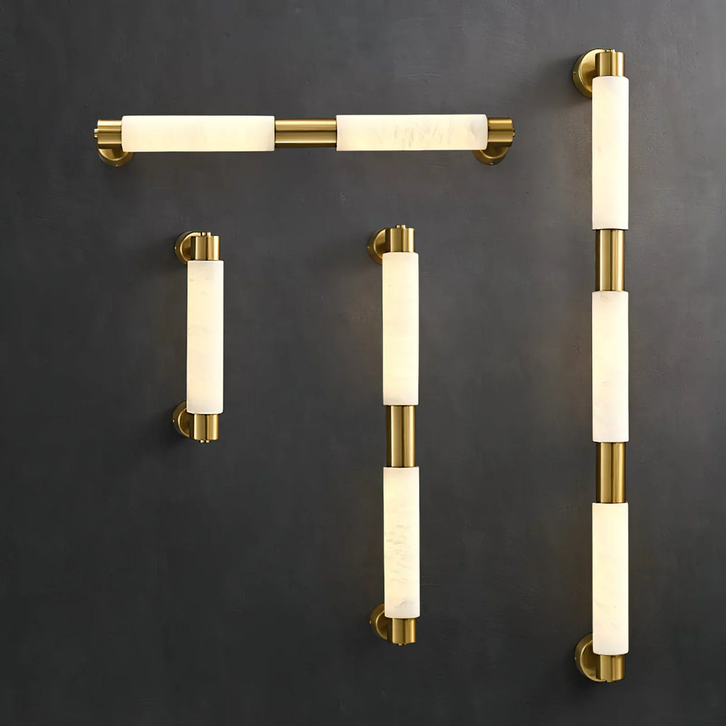 Soléa Tube Alabaster Minimalist Wall Lamp