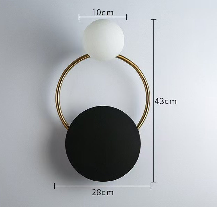 Black Circular Rings Wall Light