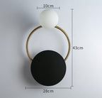 Black Circular Rings Wall Light