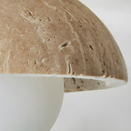 Boho Style Bowl-Shaped Natural Travertine Wall Light